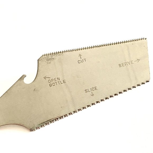 Vintage Cheese Bread Bar Tool Stainless Steel Bottle Opener Serrated Knife Japan - Picture 4 of 8